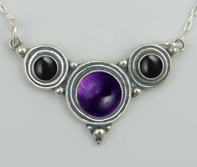 Sterling Silver Gemstone Necklace With Amethyst